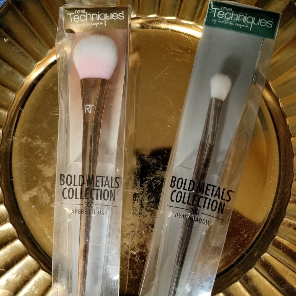 New beautiful makeup and beauty brushes